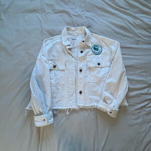 Eagles Kelly green throwback denim jacket